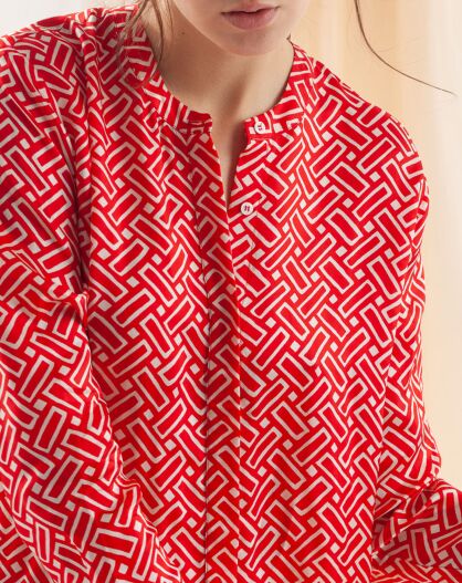 Robe Roya imprimée rouge/blanc